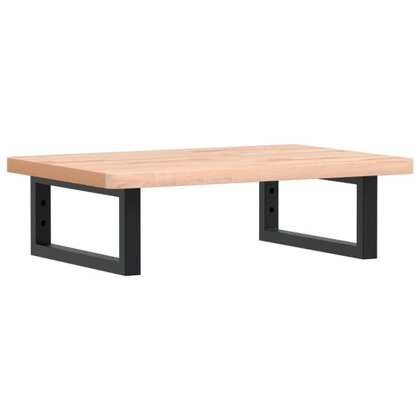 vidaXL Basin Shelf Wall Mounted Steel and Solid Wood Beech