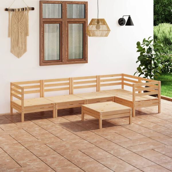 vidaXL 6 Piece Garden Lounge Set Solid Pinewood