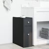 vidaXL Narrow Bathroom Cupboard with Wheels Black Engineered Wood