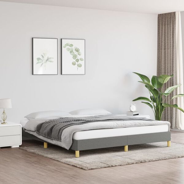 vidaXL Bed Frame without Mattress Dark Grey 180x200cm Super King Fabric
