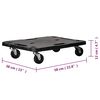 vidaXL Transport Trolleys 3 pcs Black 58x38x12 cm Polypropylene