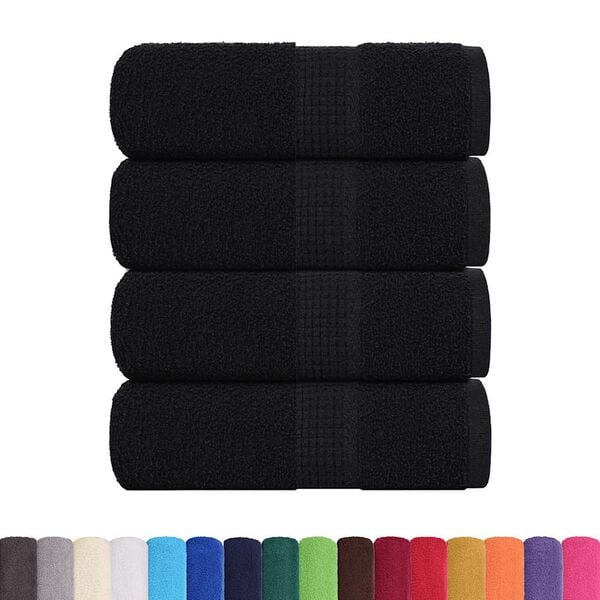 vidaXL Wash Towels "FROGN" 4 pcs Black 30x30 cm 360 gsm