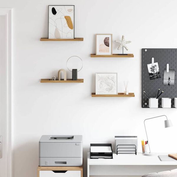 vidaXL Wall Shelf with Shelf 4 pcs Brown 40 x 9 x 3 cm Engineered Wood