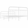 vidaXL Metal Bed Frame without Mattress with Footboard White 160x200cm
