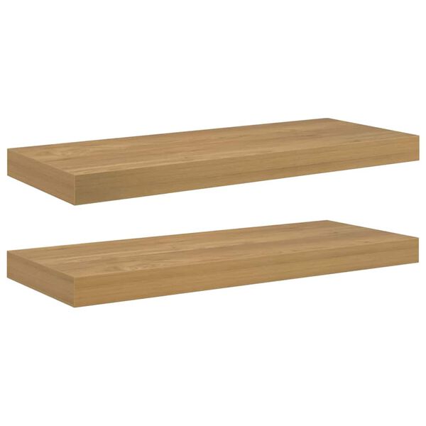 vidaXL Wall Shelf 2 pcs Brown 60 x 23 x 4 cm Engineered Wood