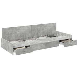 vidaXL Bed Frame Concrete Grey 100 x 200 cm Engineered Wood