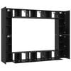 vidaXL TV Cabinet Set Wall-mounted 10 pcs Black Oak Engineered Wood
