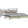 vidaXL Metal Bed Frame without Mattress Sonoma Oak 193x201 cm
