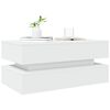 vidaXL Coffee Table with LED Lights White 90x50x40 cm