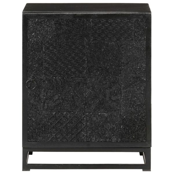 vidaXL Bedside Cabinet Black 40x30x50 cm Solid Acacia and Mango Wood
