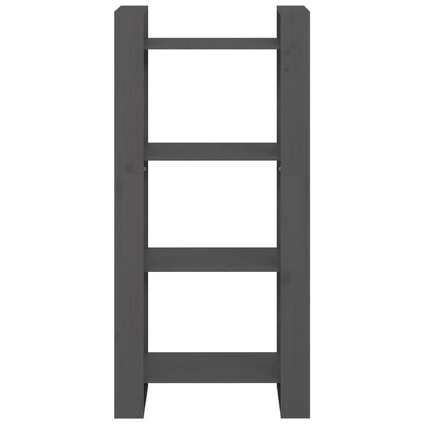 vidaXL Book Cabinet/Room Divider Grey 60x35x125 cm Solid Wood