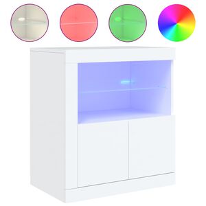 vidaXL Sideboard with LED Lights White 60,5x37x67 cm