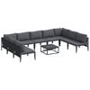 vidaXL Garden Sofa Set 10 pcs Black Steel