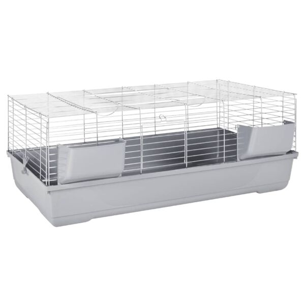 vidaXL Small Animal Cage Grey 118x59x46 cm Polypropylene and Metal