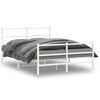 vidaXL Metal Bed Frame without Mattress with Footboard&nbsp;White 140x200cm