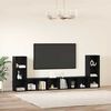 vidaXL TV Cabinet Set Wall-mounted 4 pcs Black Oak 37 x 35 x 107.5 cm