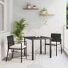 vidaXL Garden Dining Set 3 pcs Black Powder-Coated Steel