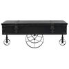vidaXL Coffee Table with Wheels Black 110x52x43 cm Engineered Wood
