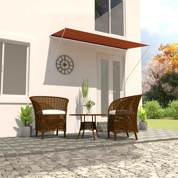vidaXL Retractable Awning 300x150 cm Orange and Brown