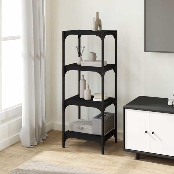 vidaXL Book Cabinet Black 40x33x100 cm Engineered Wood and Steel