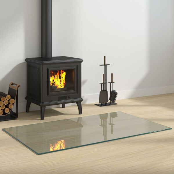 vidaXL Fireplace Glass Plate Rectangular 100x60 cm