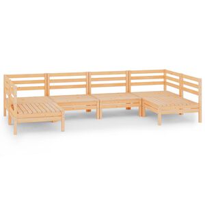 vidaXL 6 Piece Garden Lounge Set Solid Wood Pine