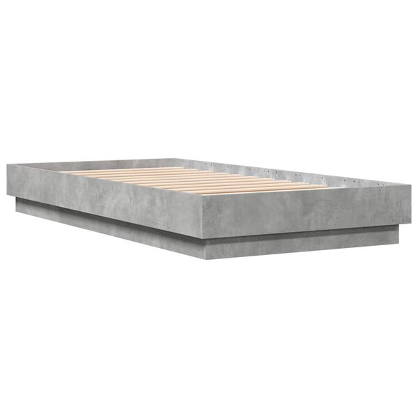 vidaXL Bed Frame without Mattress Concrete Grey 90x190 cm Single
