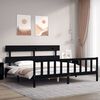 vidaXL Bed Frame without Mattress Black Super King Size Solid Wood Pine