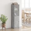 vidaXL Highboard with Glass Door Concrete Grey 35x37x142 cm