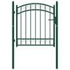 vidaXL Fence Gate with Arched Top Steel 100x86 cm Green