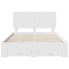 vidaXL Bed Frame with Headboard White 160 x 200 cm Engineered Wood
