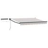 vidaXL Electric Retractable Awning Light Grey and White 3 x 2.5 m