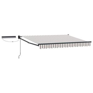 vidaXL Electric Retractable Awning Light Grey and White 3 x 2.5 m