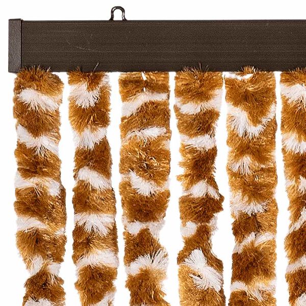 vidaXL Fly Curtain Ochre and White 90x200 cm Chenille