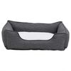 vidaXL Dog Bed Grey and White 85.5x70x23 cm Linen Look Fleece