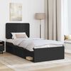 vidaXL Bed Frame with Headboard Black 90 x 200 cm Solid Pine Wood