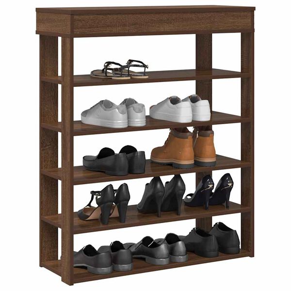 vidaXL Shoe Rack Brown Oak 80x30x98 cm Engineered Wood