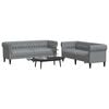 vidaXL Living Room Couch 2 pcs Light Grey Fabric
