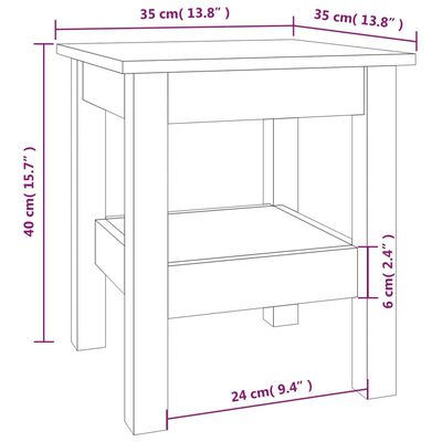 vidaXL Coffee Table White 35x35x40 cm Solid Wood Pine