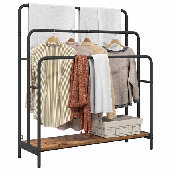 vidaXL Cloth Rack Old Wood 90 x 30 x 100.5 cm Engineered wood