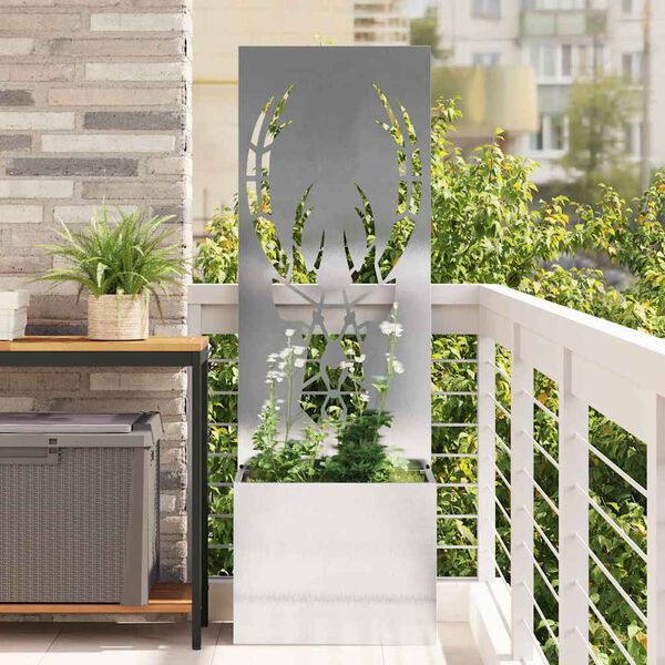 vidaXL Garden Privacy Screen Sliver 50 x 140 cm Stainless steel