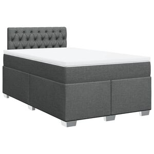 vidaXL Box Spring Bed with Mattress Dark Grey 120x200 cm Fabric