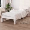 vidaXL Bed Frame without Mattress White Solid Wood Pine Single