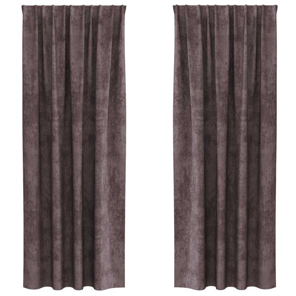 vidaXL Velvet Curtains with Curtains 2 pcs Brown 245 x 140 cm Velvet