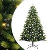 vidaXL Artificial Hinged Christmas Tree 300 LEDs Green 210 cm