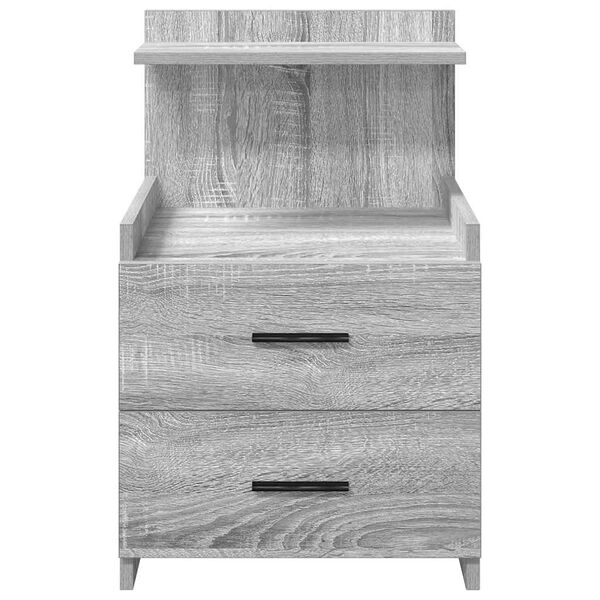 vidaXL Bedside Cabinets 2 pcs with 2 Drawers Grey Sonoma 40x36.5x62 cm