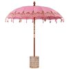 vidaXL Balinese Parasol 260 Pink 210-220 cm Cotton and solid wood