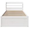 vidaXL Bed Frame with Headboard White 90x200 cm Solid Wood Pine