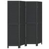 vidaXL Room Divider&nbsp;4 Panels Black Solid Wood Paulownia