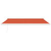 vidaXL Retractable Awning Orange and Brown 4.5x3 m Fabric and Aluminium